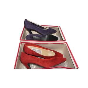 Moises Tootsies Collection Suede Heels Bundle — Red & Purple (Size 7.5M)